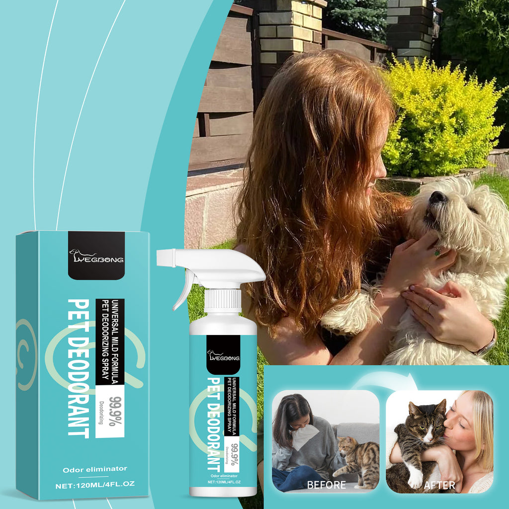 Pet Deodorant Spray for Dogs & Cats, Instant Odor Eliminator