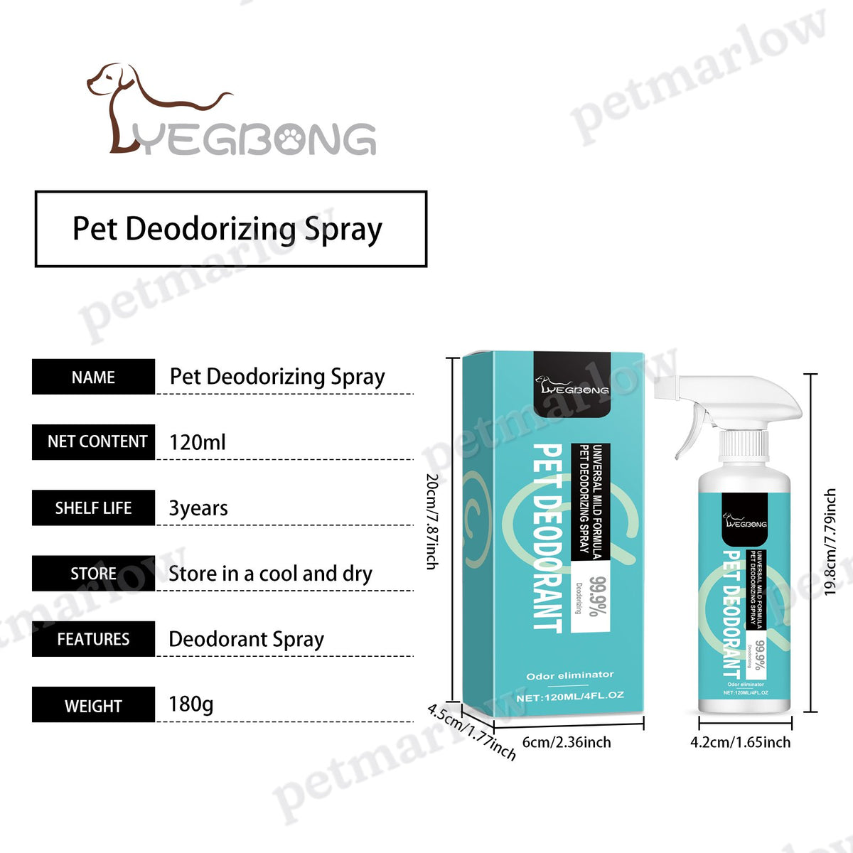 Pet Deodorant Spray for Dogs & Cats, Instant Odor Eliminator – view 3