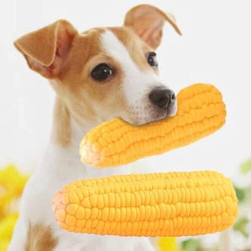 Pet Dog Puppy Latex Corn Shape Chew Toy