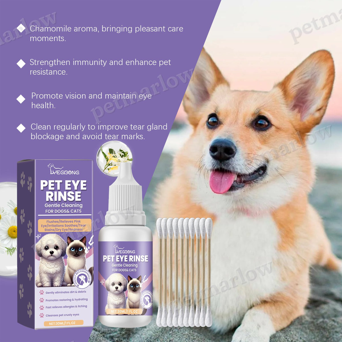 Pet Eye Rinse for Dogs & Cats, Gentle Eye Cleaner Solution – view 2