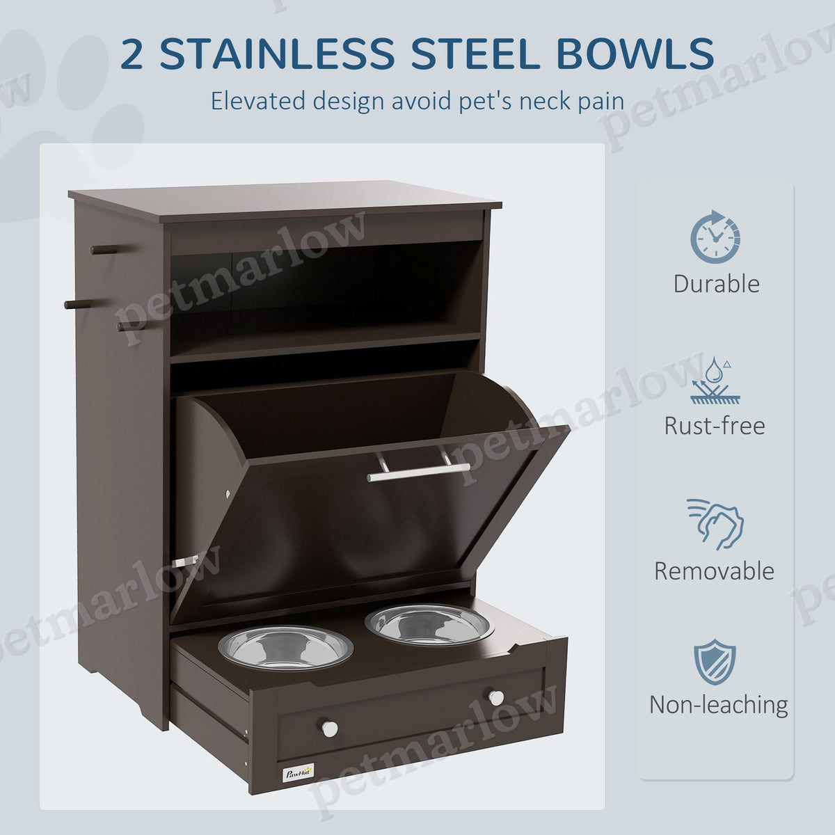 Pet Feeder Station with Storage Cabinet for Dogs – view 4