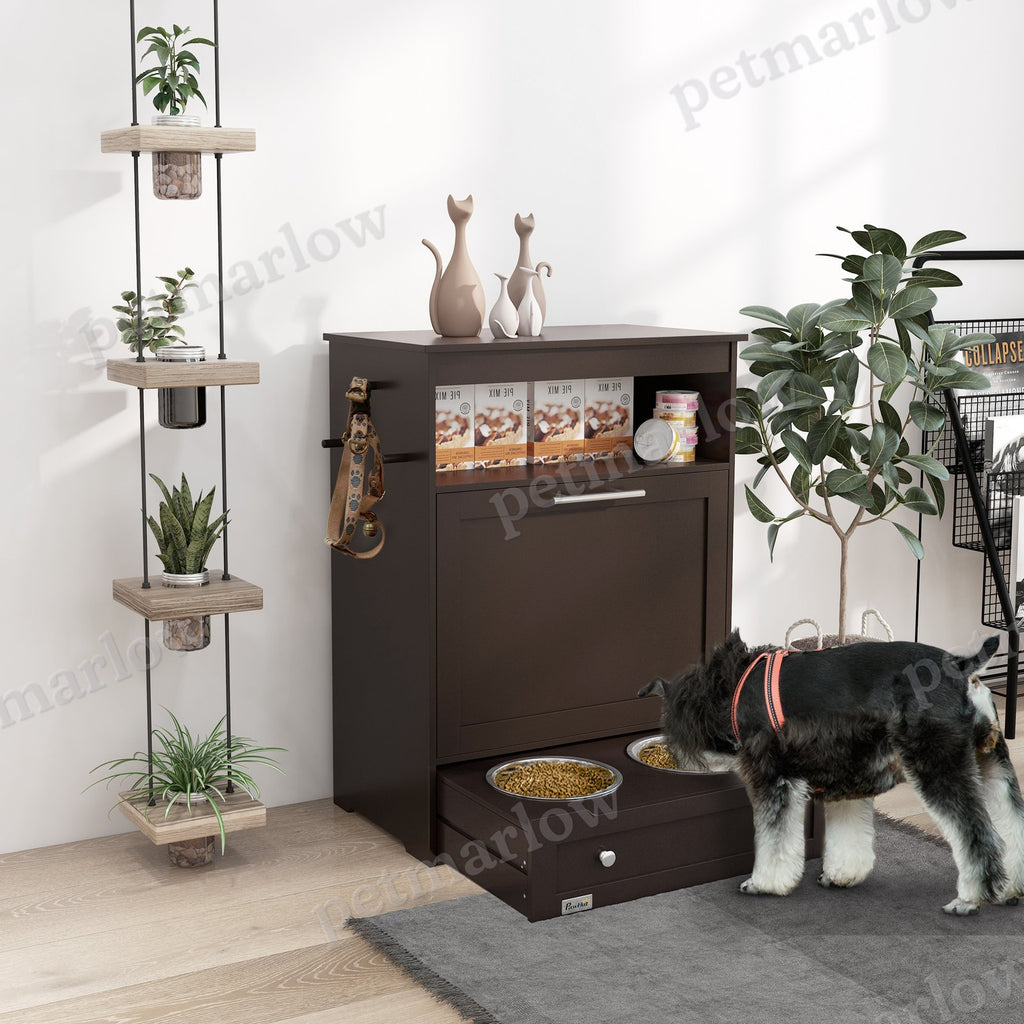 Pet Feeder Station with Storage Cabinet for Dogs – view 6