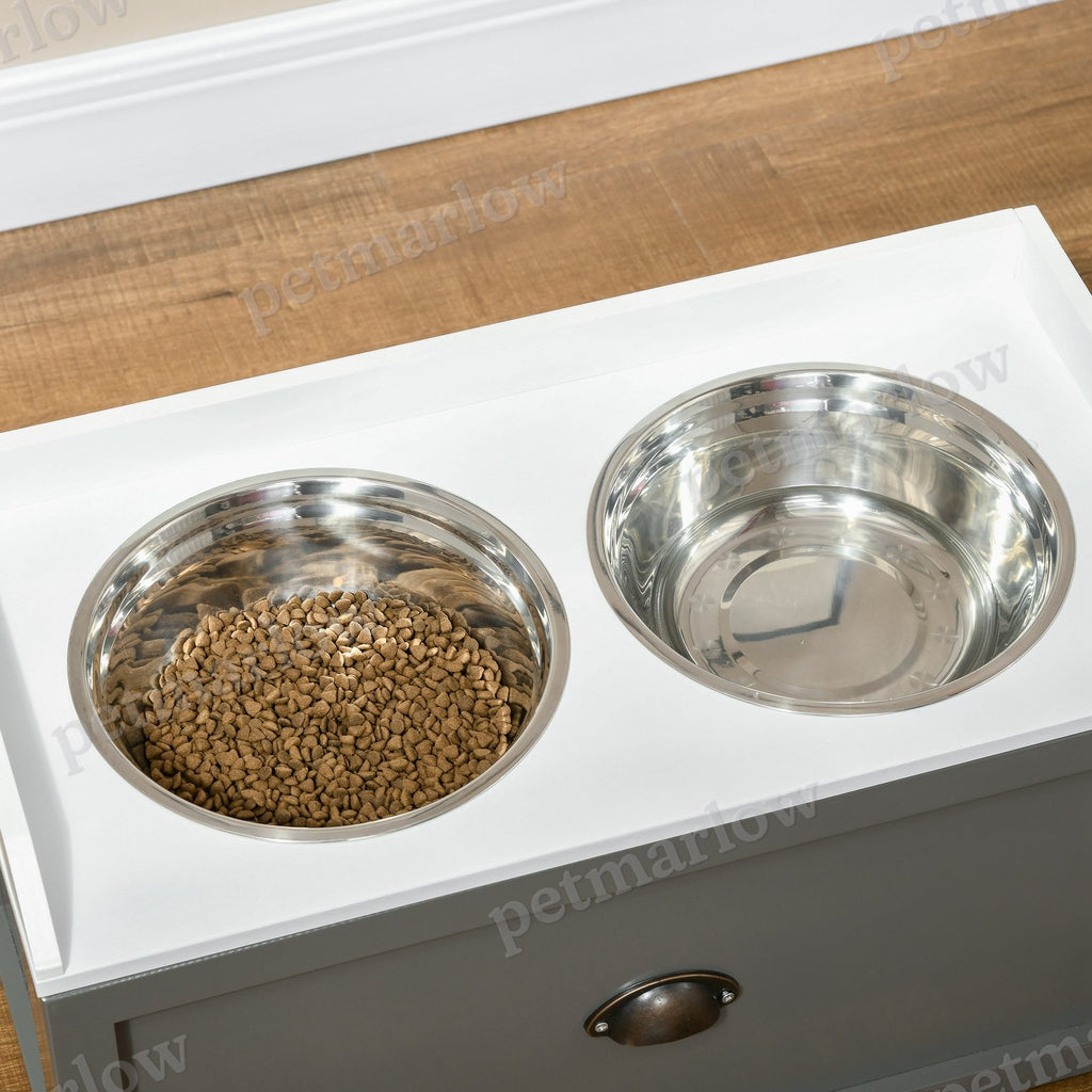 Pet Feeding Station with Storage and 2 Elevated Bowls – view 5