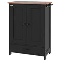 Pet Feeding Station with Storage and Adjustable Bowls – Black / 915x450x195 mm