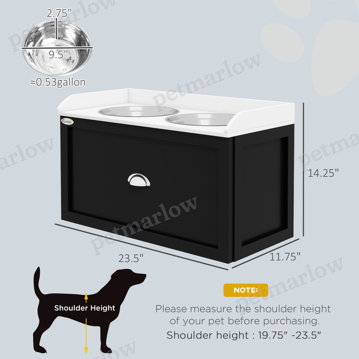 Pet Feeding Station with Storage for Large Dogs – view 5