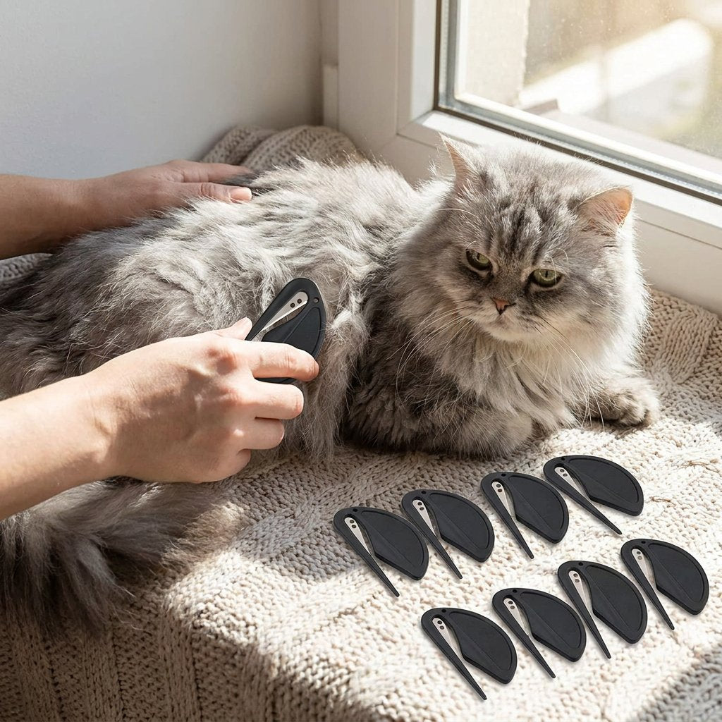 Pet Fur Detangler (10 Pieces) – Gentle Grooming & Effortless Knot Removal for Dogs & Cats – Black