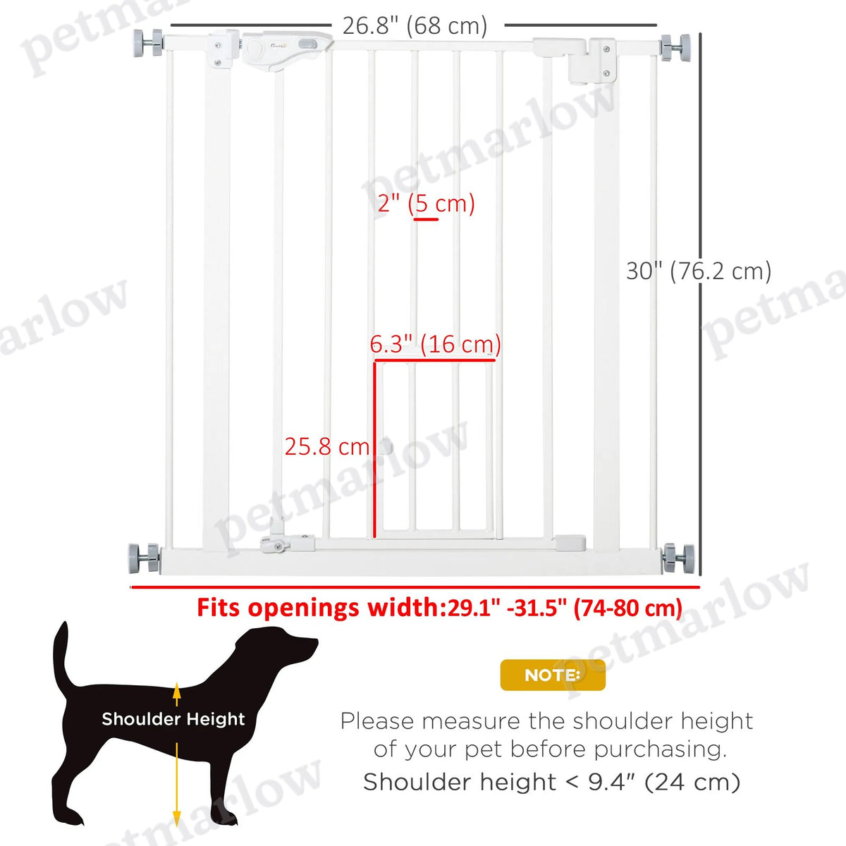 Extra Wide Pet Gate with Cat Door – view 3