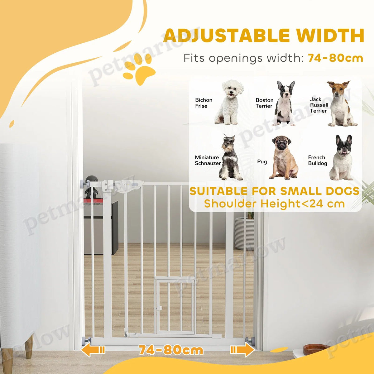 Extra Wide Pet Gate with Cat Door – view 4