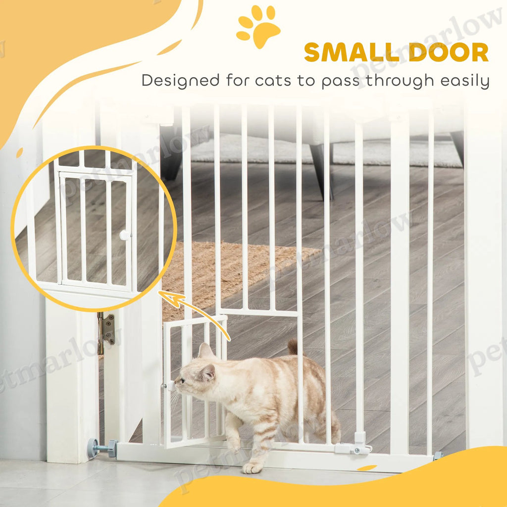 Extra Wide Pet Gate with Cat Door – view 5