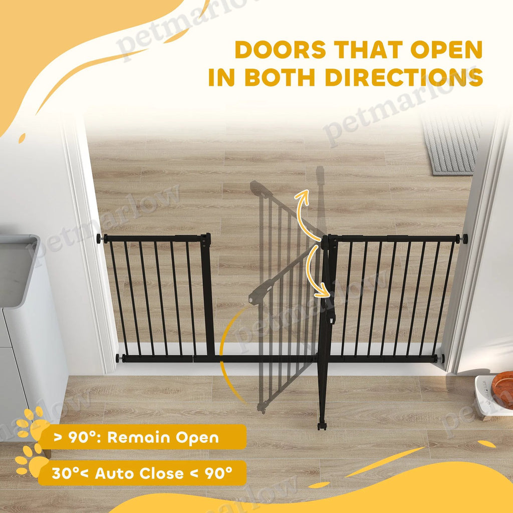 Pet Gate with Door and Extensions for Stairs – view 3