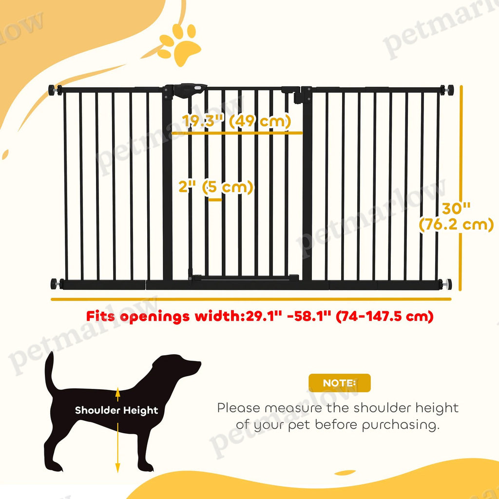 Pet Gate with Door and Extensions for Stairs – view 4