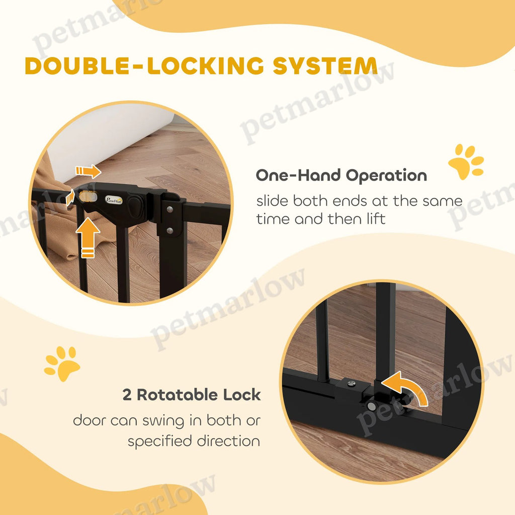 Pet Gate with Door and Extensions for Stairs – view 6