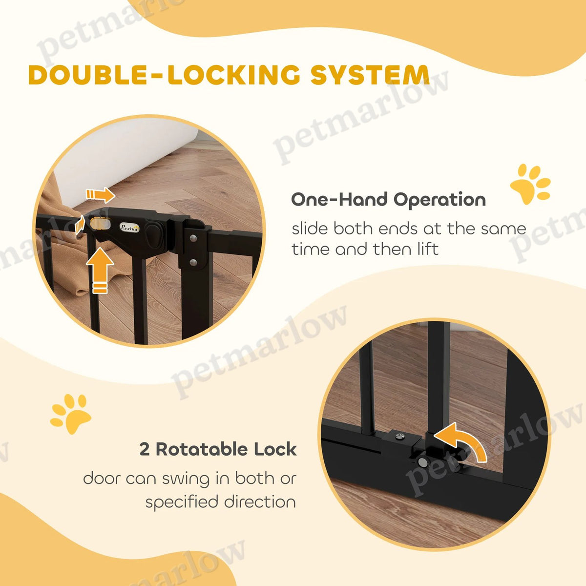 Pet Gate with Door and Extensions for Stairs – view 6