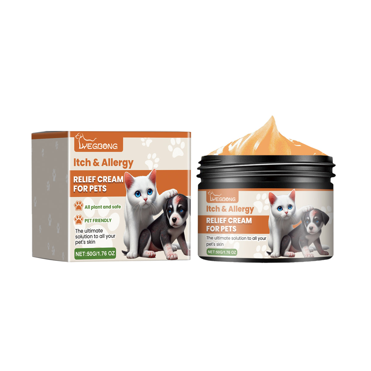 Pet Itch & Allergy Relief Cream for Dogs and Cats – 1box