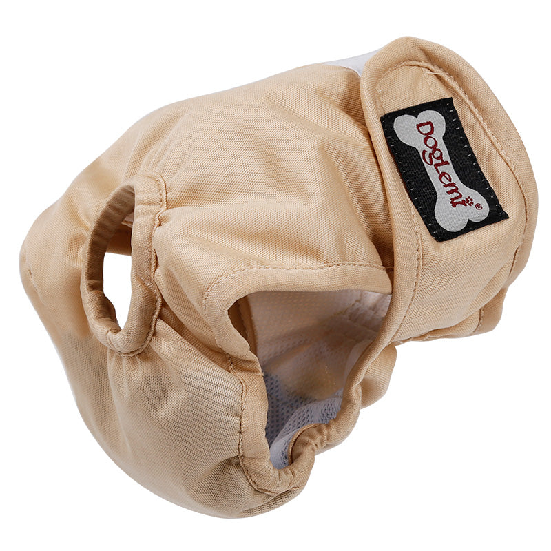 Pet Menstrual Pants Dog Menstrual Pants Dog Anti-Harassment Safety Pants – Beige / XS