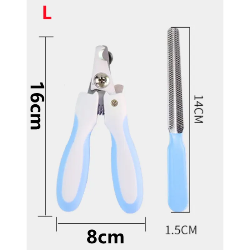 Pet Nail Scissors with Safety Lock and File – Blue 1