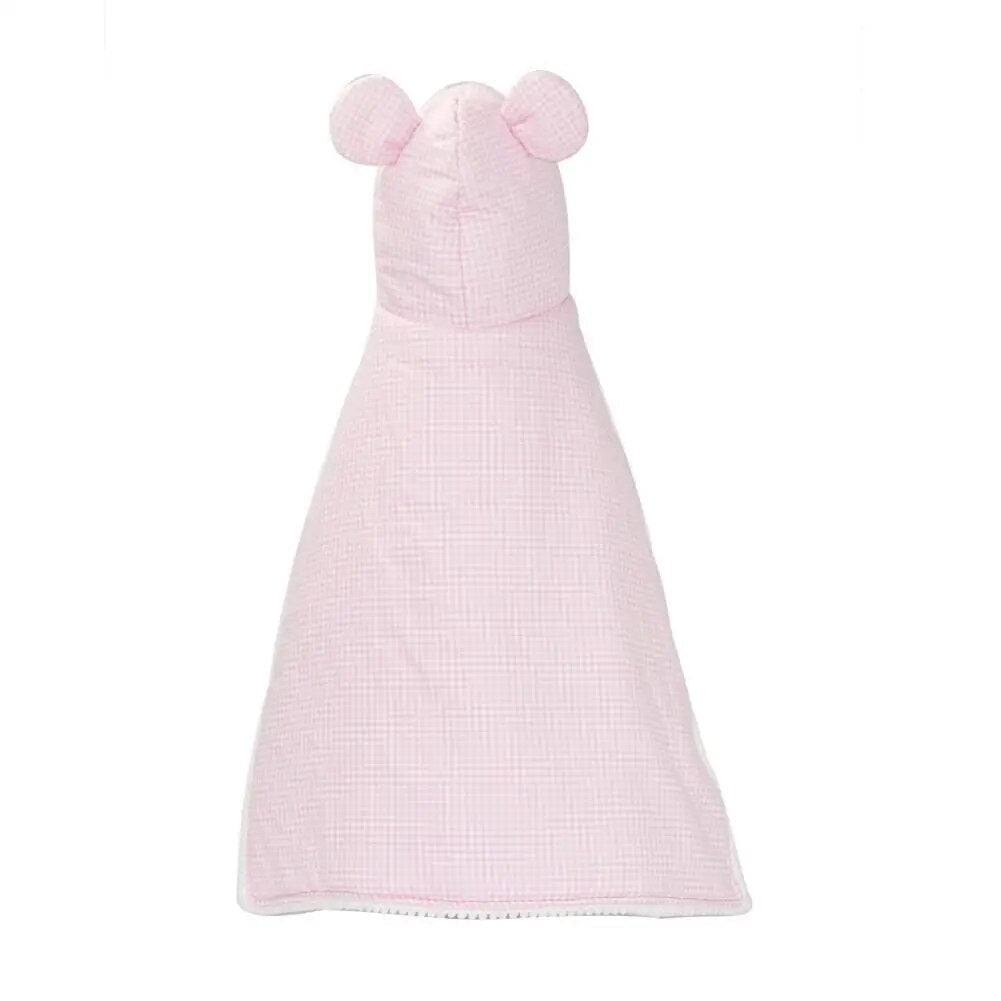 Pet Plaid Shawl Cat Cape Thickening Warm Flannel Pet Nightgown – Pink / S