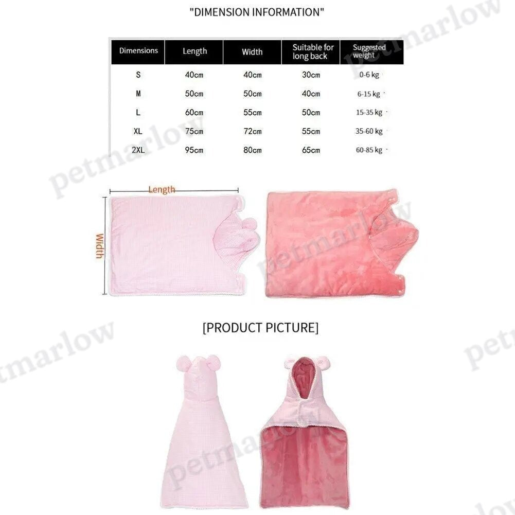 Pet Plaid Shawl Cat Cape Thickening Warm Flannel Pet Nightgown – view 6