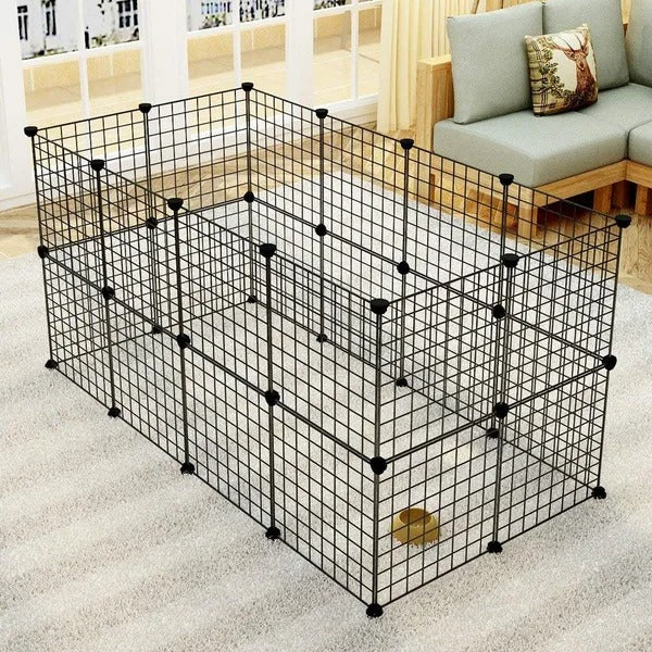 Pet Playpen for Small Animals - Indoor Portable Metal Fence
