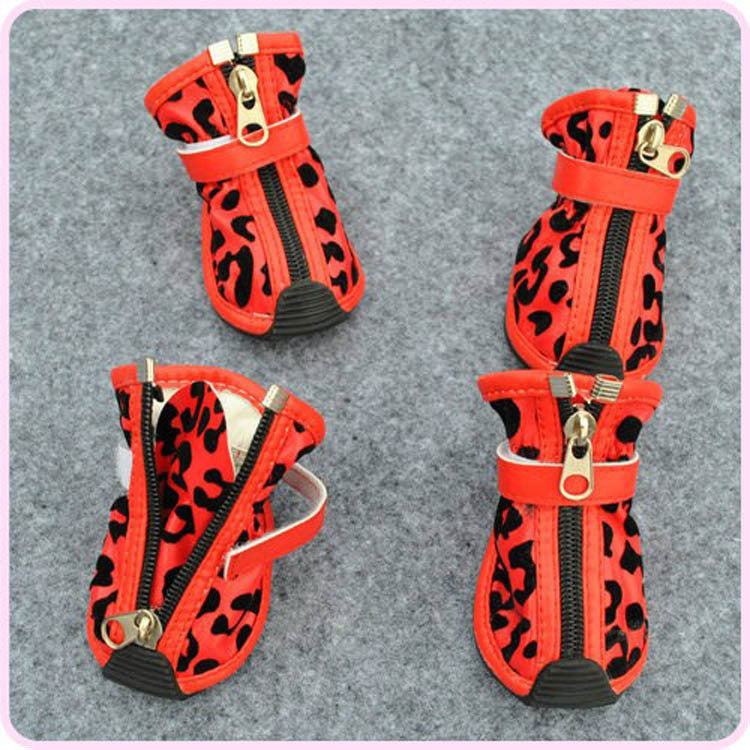 Pet Shoes with Leopard Print for Dogs and Cats