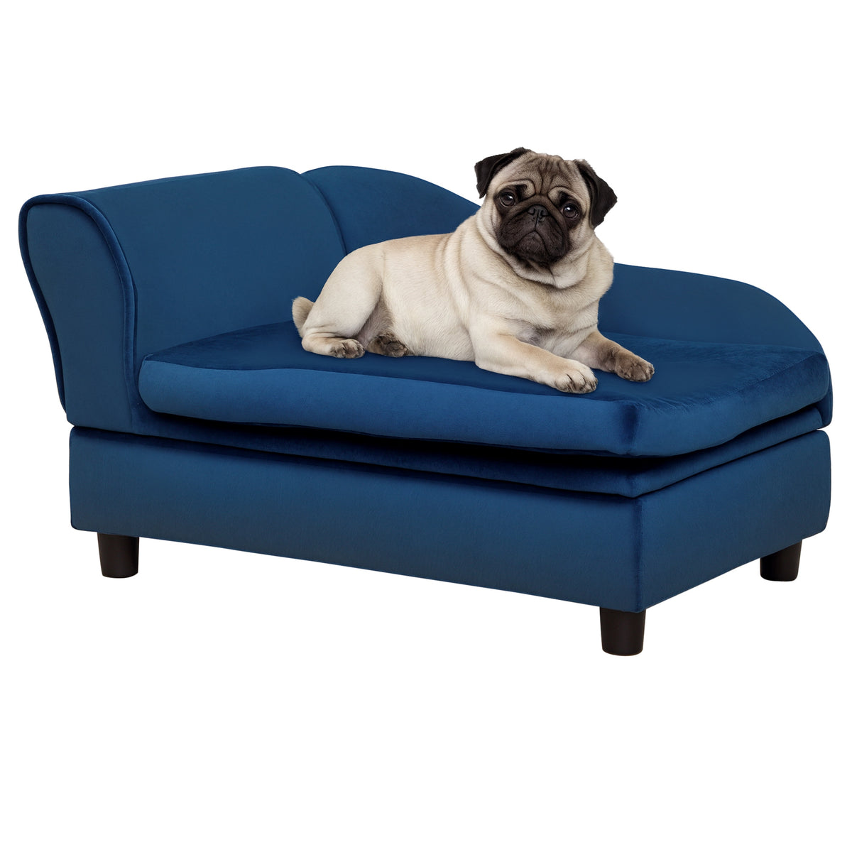 Pet Sofa Bed Couch with Storage, Pet Sofa for Cats and Small Dogs – Blue / 740x485x165 mm