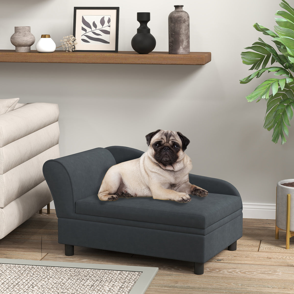 Pet Sofa Bed with Storage for Cats and Small Dogs