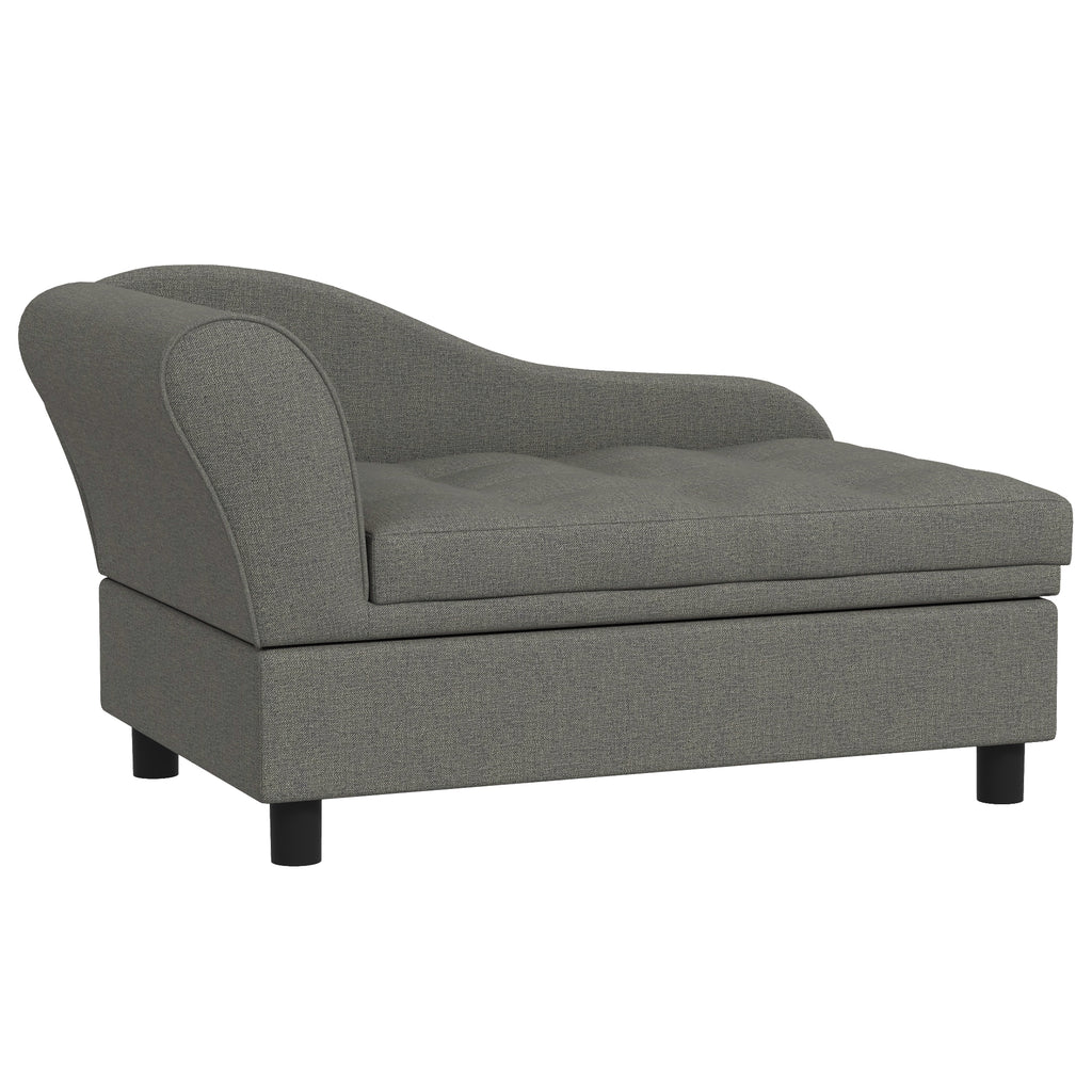 Pet Sofa Dog Sofa for Small Dogs with Storage, Gray – Gray / 740x485x165 mm