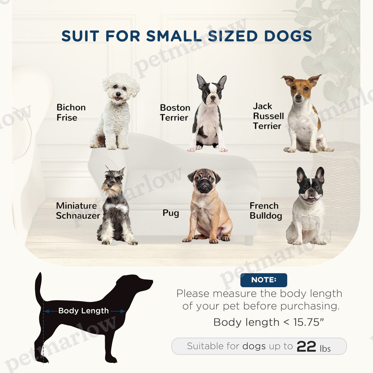 Pet Sofa Dog Sofa for Small Dogs with Storage, Gray – view 6