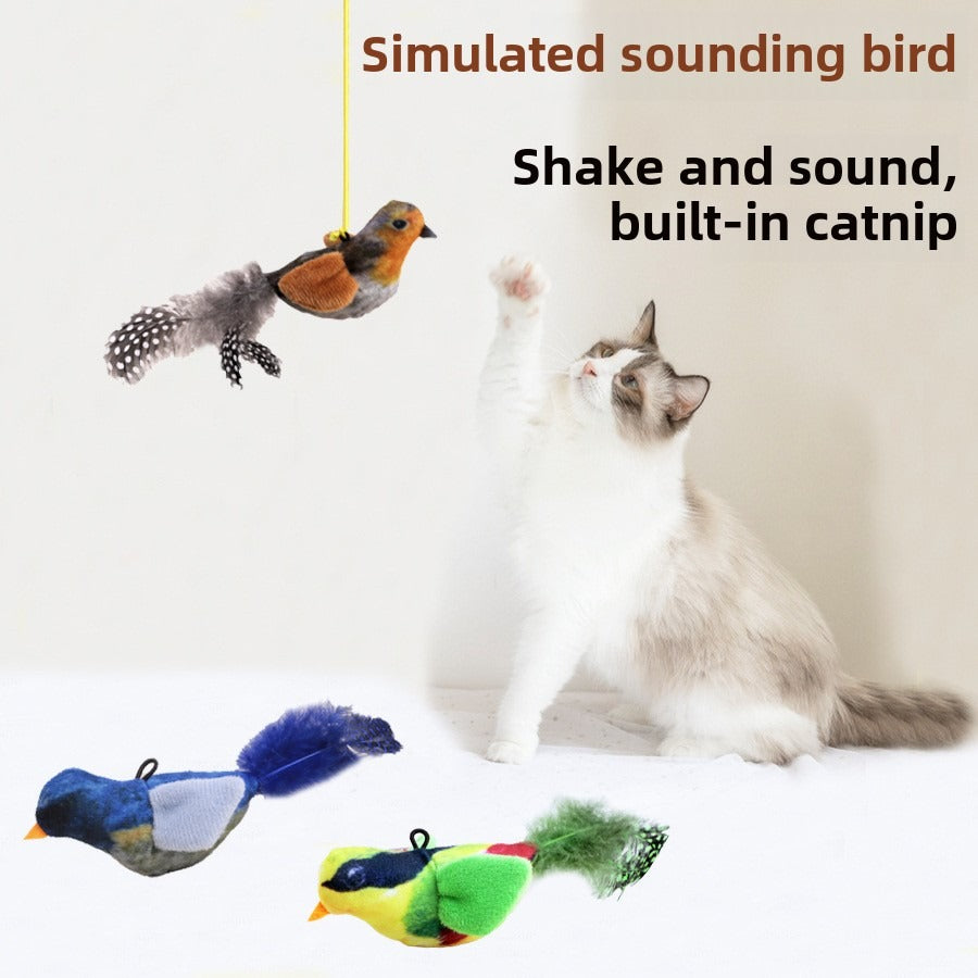 Pet Sound Bird Teaser Toy for Cats – Three colors are sent randomly