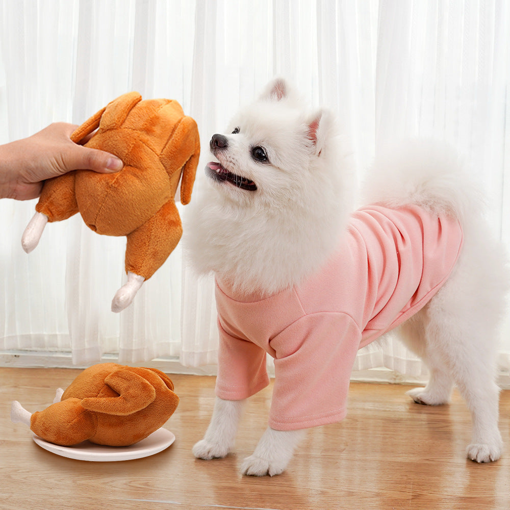 Pet Sounding Roast Chicken Creaking Plush Toy