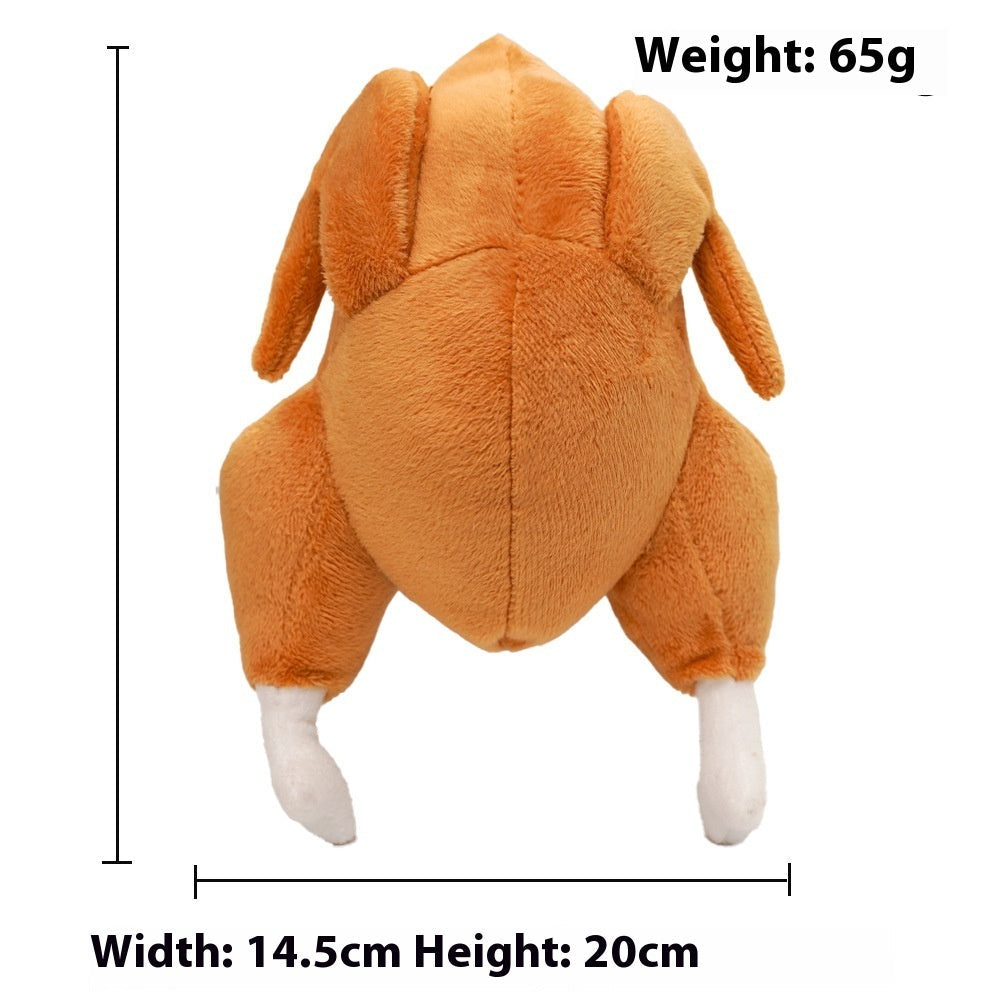 Pet Sounding Roast Chicken Creaking Plush Toy – Plush Turkey 14x20cm