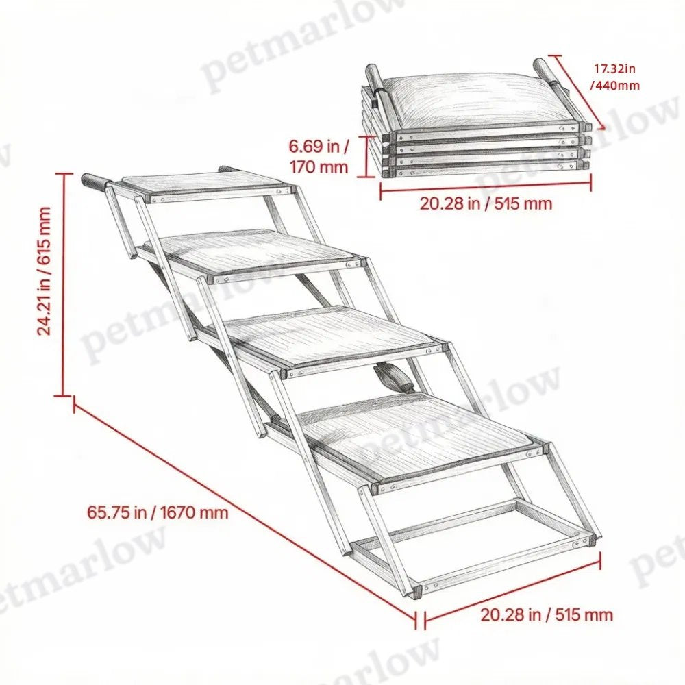 Pet Stairs with Adjustable Height for Easy Access – view 6