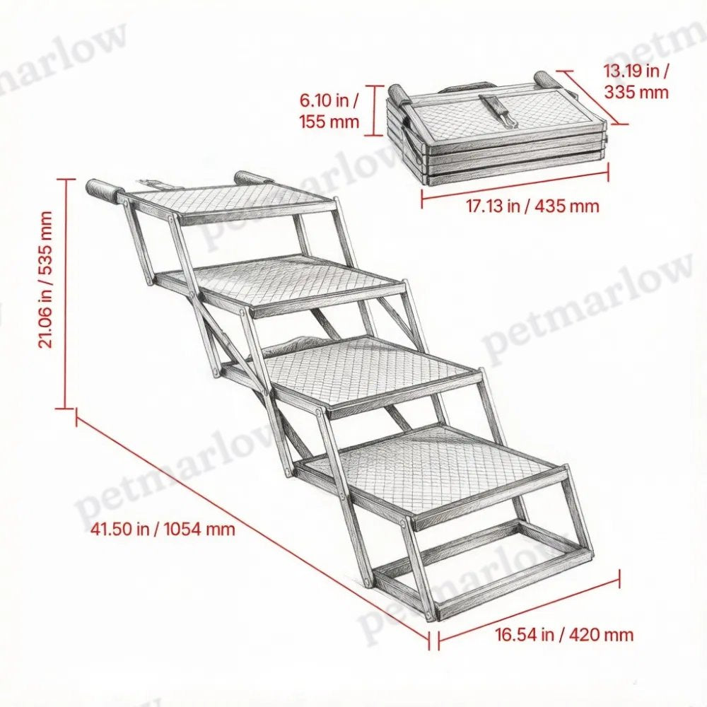 Pet Stairs with Adjustable Height for Outdoor – view 2