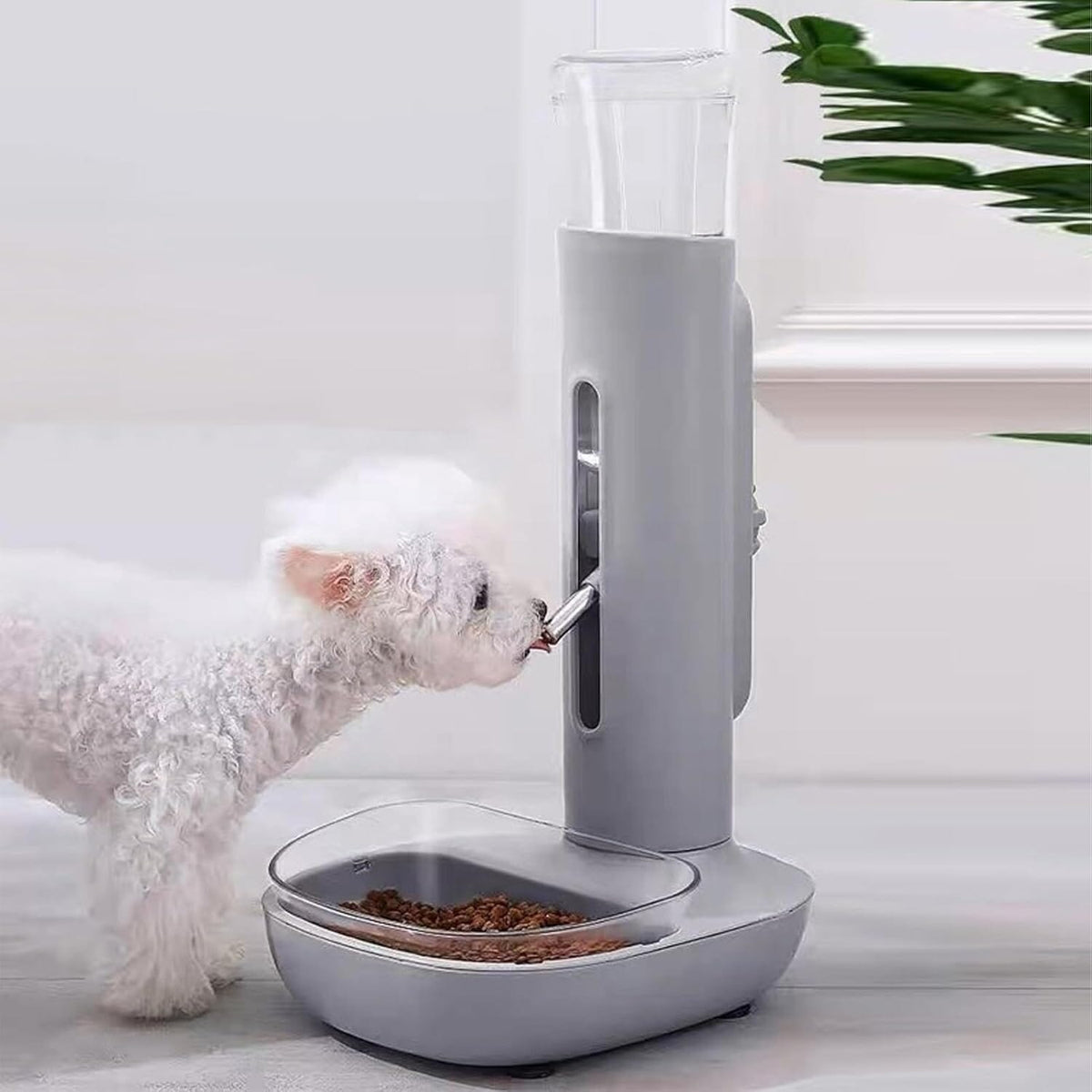Pet Standing Water Dispenser Cat Dog Standing Bowl with Detachable Pole