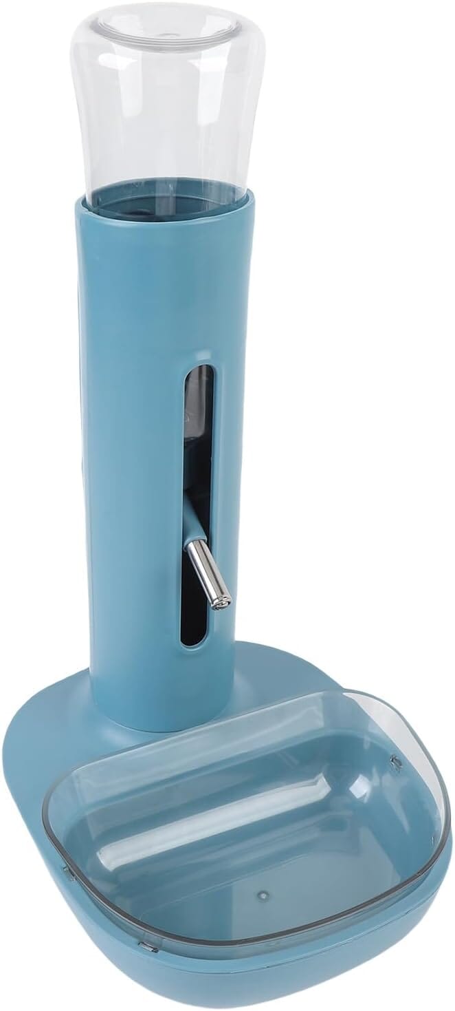 Pet Standing Water Dispenser Cat Dog Standing Bowl with Detachable Pole – Blue