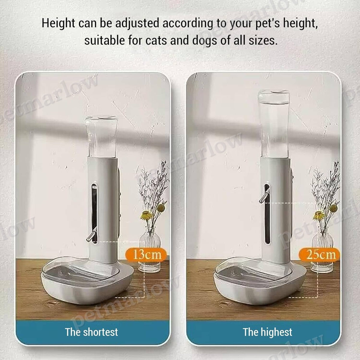 Pet Standing Water Dispenser Cat Dog Standing Bowl with Detachable Pole – view 5