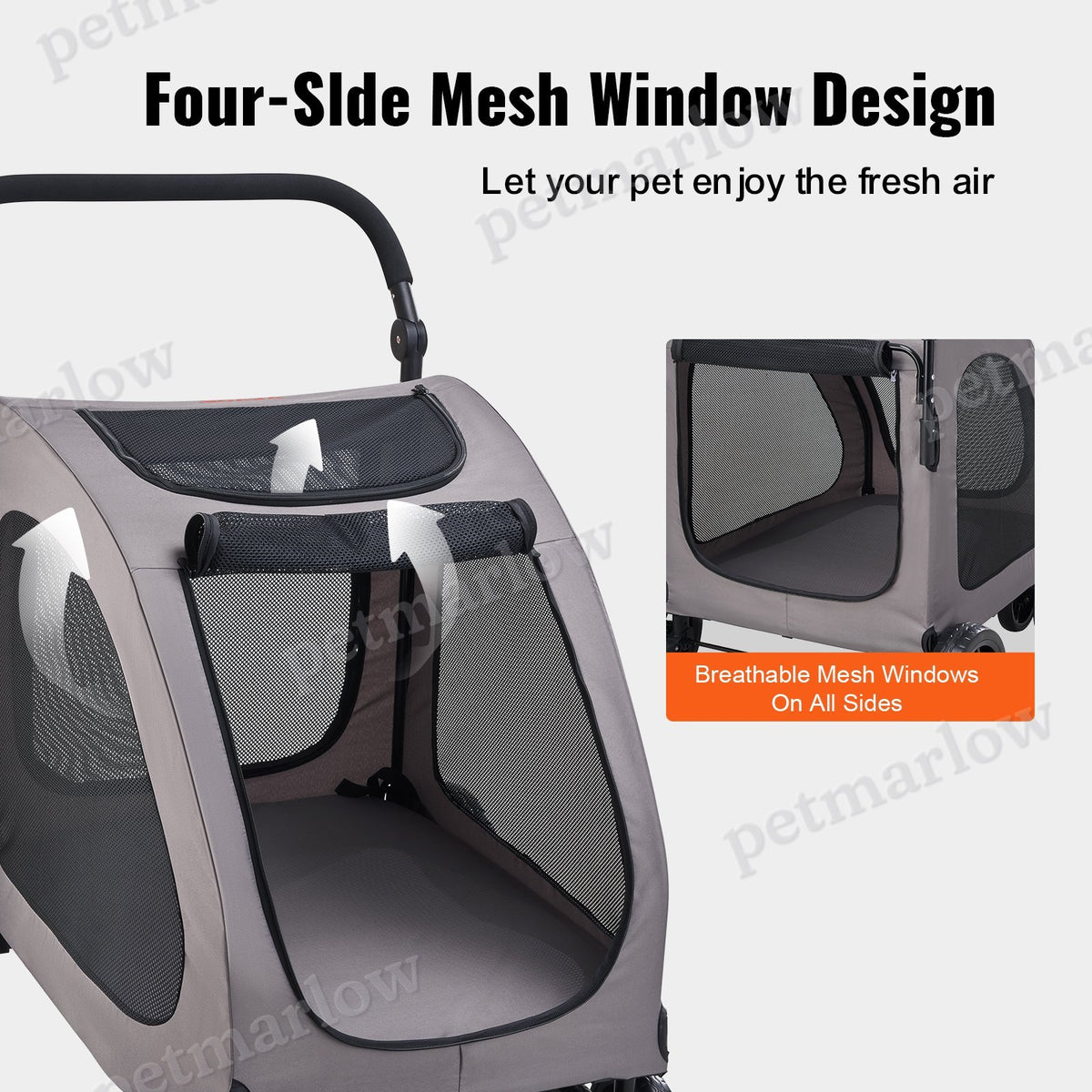 4-Wheel Pet Stroller Carrier for Dogs – view 4