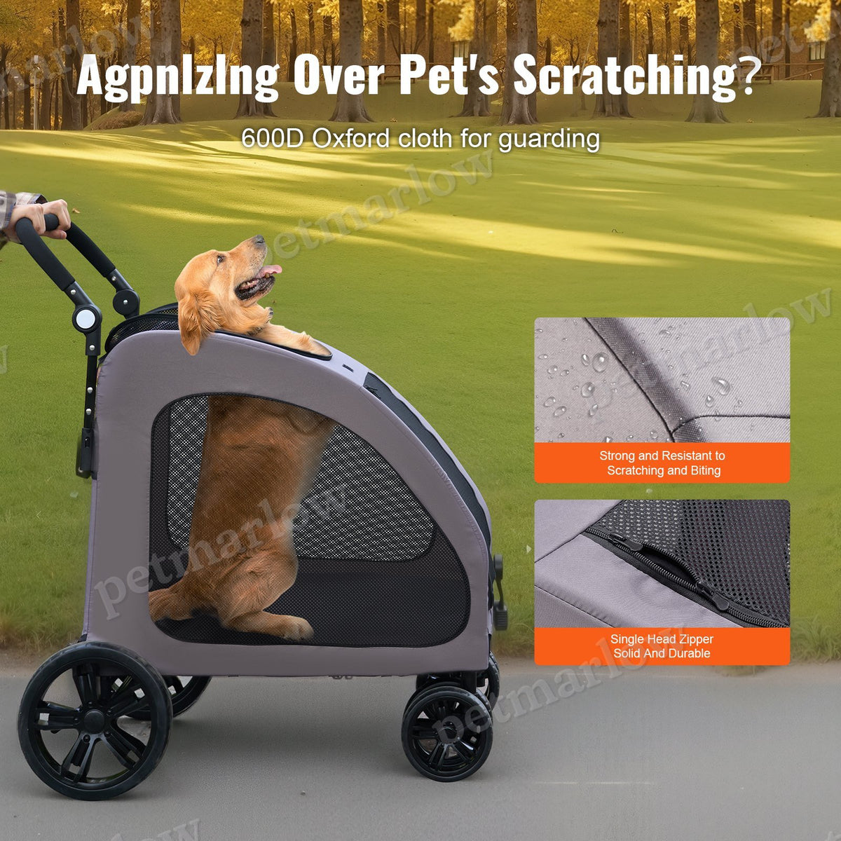 4-Wheel Pet Stroller Carrier for Dogs – view 5