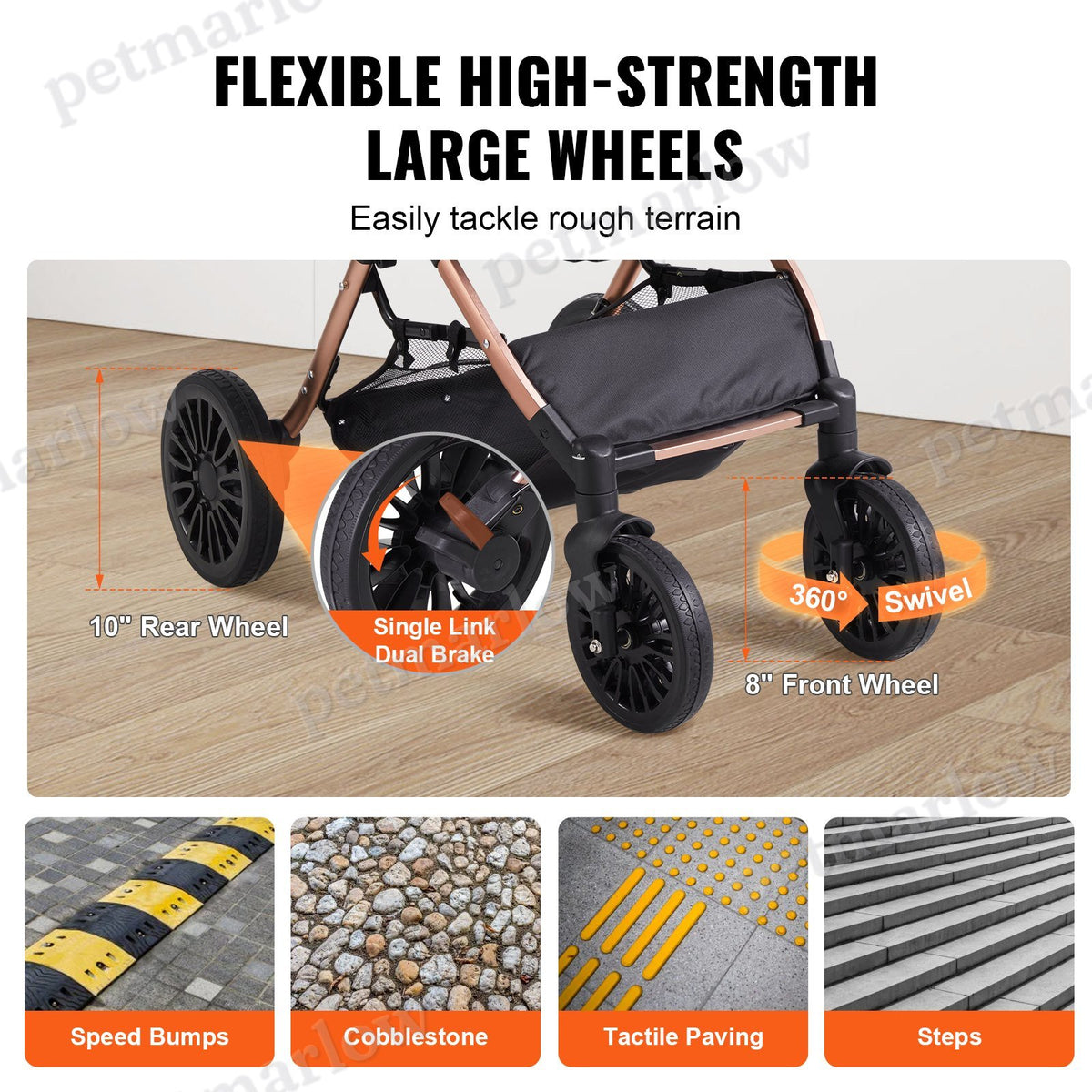 Pet Stroller with Detachable Carrier – view 6