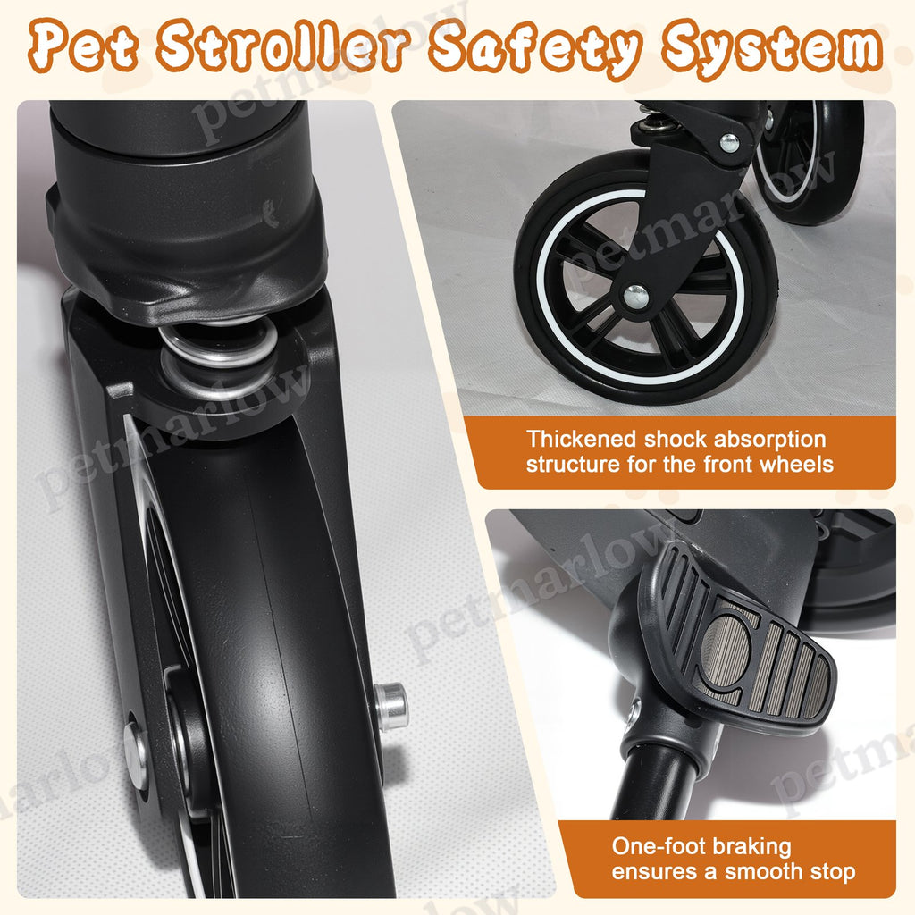 2-in-1 Detachable Pet Stroller for Dogs and Cats – view 3