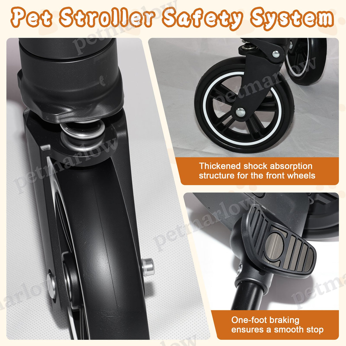 2-in-1 Detachable Pet Stroller for Dogs and Cats – view 3