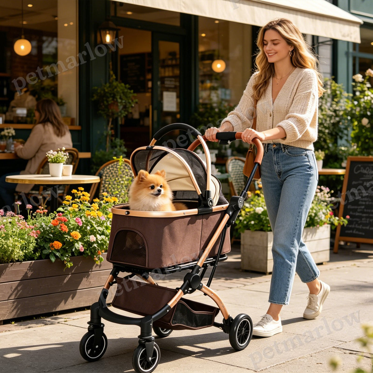 2-in-1 Detachable Pet Stroller for Dogs and Cats – view 4