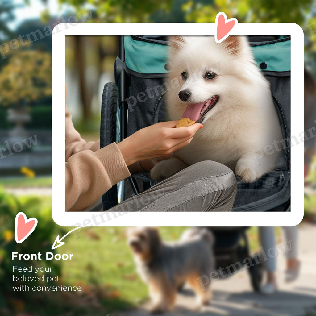 Pet Stroller for Small and Medium Dogs with Adjustable Canopy – view 3