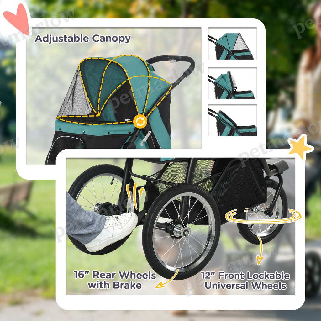 Pet Stroller for Small and Medium Dogs with Adjustable Canopy – view 6