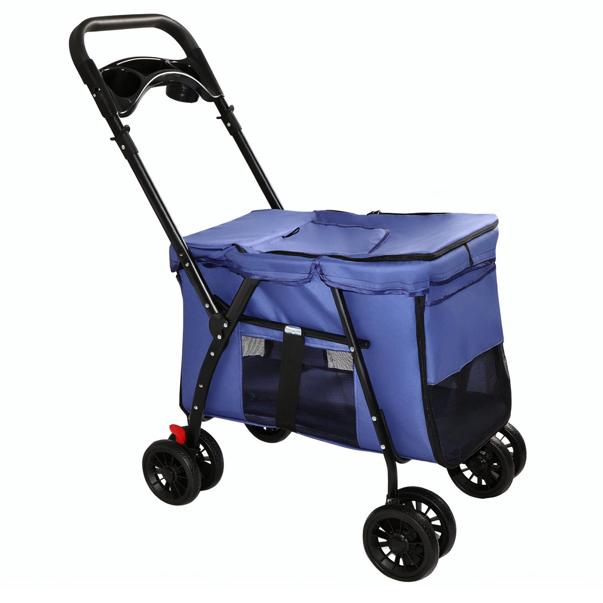 Pet Stroller with Foldable Design and Shockproof Wheels