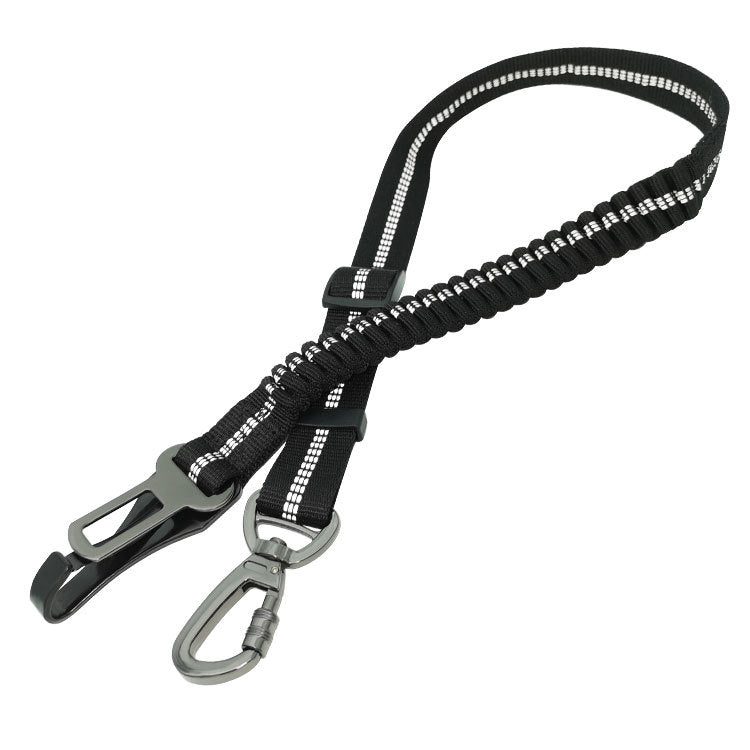 Pet Supplies Dog Reflective Buffer Retractable Car Seat Belt – Black