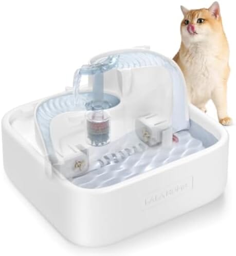 Pet Water Dispenser 3-Tired Standalone Water Bowl Indoor with Dual Pumps Quiet, Filter and Sponge
