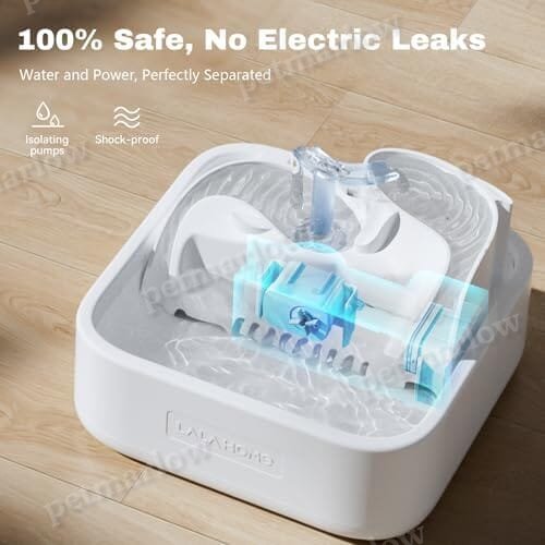 Pet Water Dispenser 3-Tired Standalone Water Bowl Indoor with Dual Pumps Quiet, Filter and Sponge – view 6