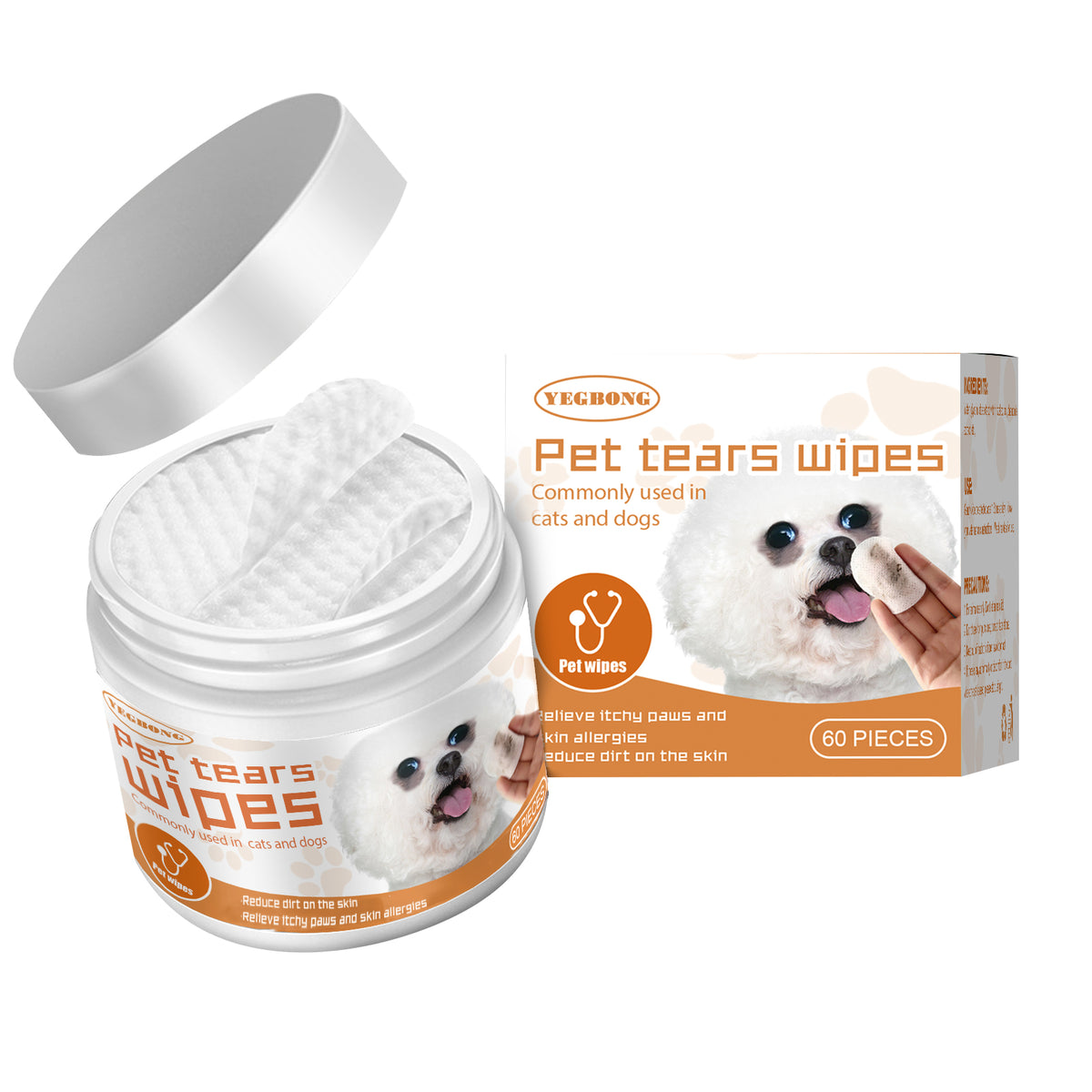 Pet Wet Wipes for Tear Stain Removal and Eye Cleaning