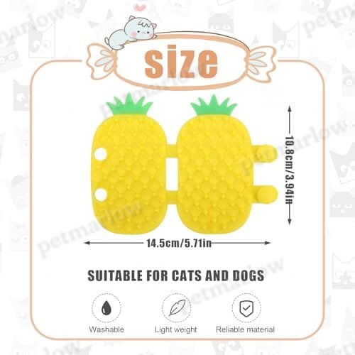 Pineapple Self Cleaning Cat Brush 2-in-1 Tickling Comb Pet Brush – view 2
